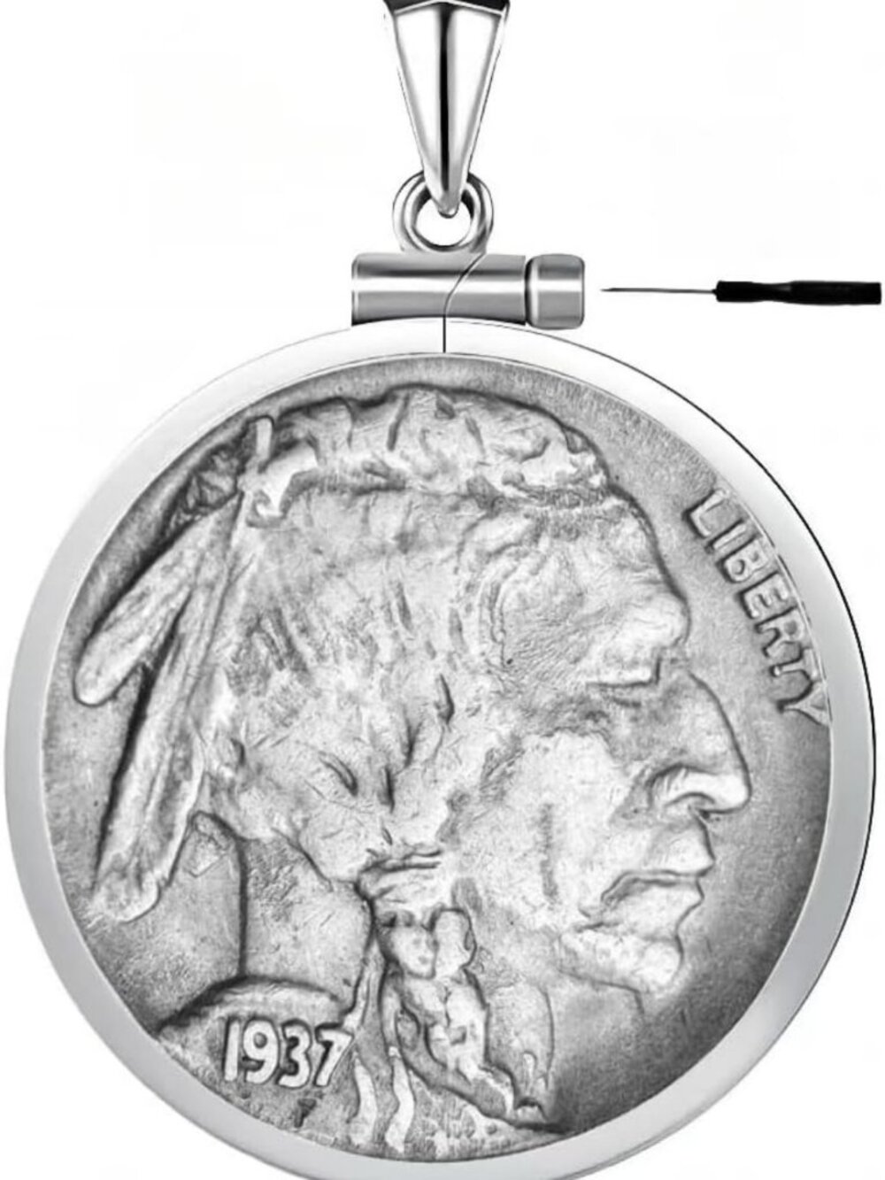 Sterling Silver Coin Holder with Screw Top - Fits 21.22mm Coins, 2mm Thick